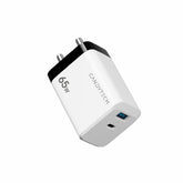 Candytech 65W Dual Port Fast Charger QC/PD, 2 in 1 USB & Type C Fast Charger Adapter for iPhone 17/17 Air/17 Pro/17 Pro Max, 16/15/14/13/12 Series, Samsung and Android Devices