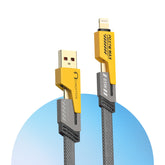 Candytech 65W 4 in 1 Multi Function Braided Fast Charging Cable with Lightning to USB-C, Type C-C, Ligthning to USB, Military Grade Durability, Compatible for iPhone, Samsung, Oneplus Series & More