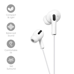 HF24 Type C Wired Earphones With Mic & Volume Controls