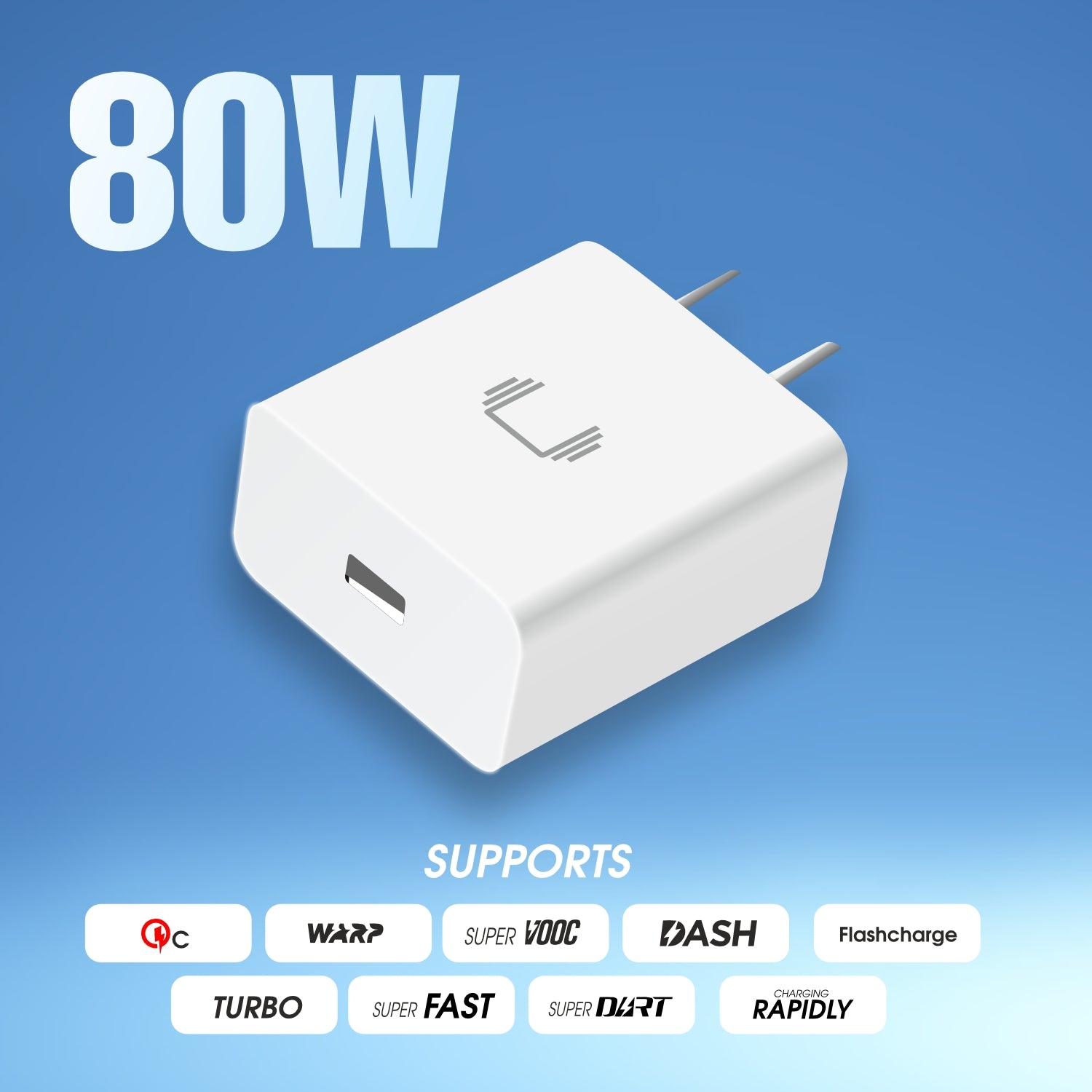 Candytech 80W SUPERVOOC Charger Adapter for Oneplus | 80W Warp/Dash/Supervooc Adapter Compatible for Oneplus & Other Devices