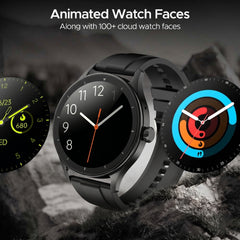 Candytech Twist Pro Round Smart Watch 1.52″ Amoled Display with Bluetooth Calling, Dual Button, Voice Assistance, SPO₂ & Heart Rate Monitor, 120+ Sports Modes, Smartwatch for Men & Women - Black
