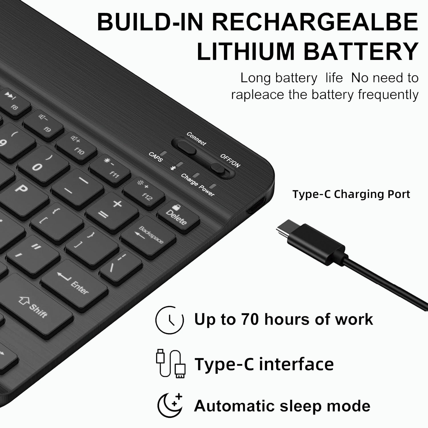 Candytech Bluetooth Keyboard For Tablet & Mobiles (Compatible with Windows, Android, ios)