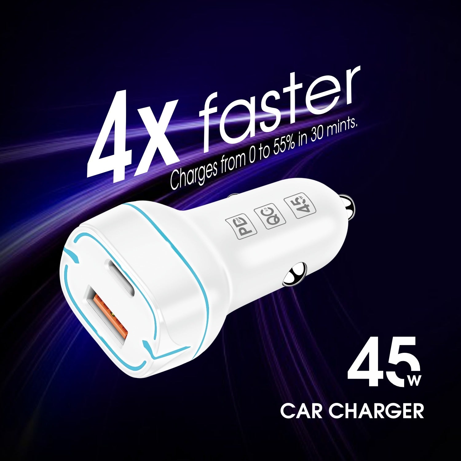 CC-24 Dual USB 45W PDQC Car Charger