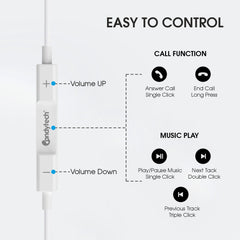 HF24 iPhone Wired Earphones With Mic & Volume Controls