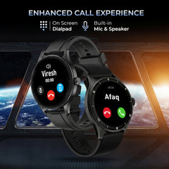 Candytech Twist Pro Round Smart Watch 1.52″ Amoled Display with Bluetooth Calling, Dual Button, Voice Assistance, SPO₂ & Heart Rate Monitor, 120+ Sports Modes, Smartwatch for Men & Women - Black