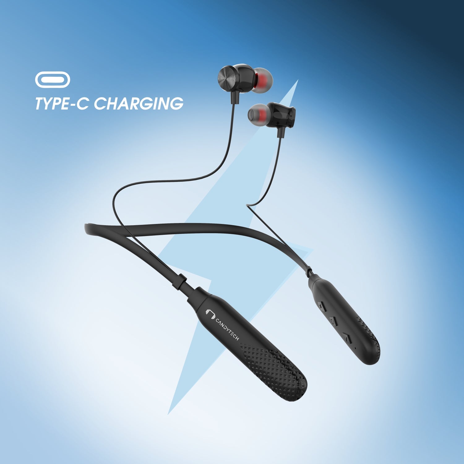 Candytech Echo Bluetooth Neckband upto 24 hrs Playtime With Magnetic Earbuds