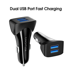 CC-15 Dual USB Car Charger with Type C Cable