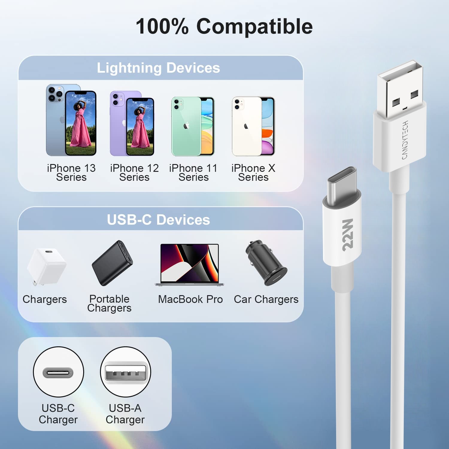 S-26 Usb to Type C Port 15W Cable (White)