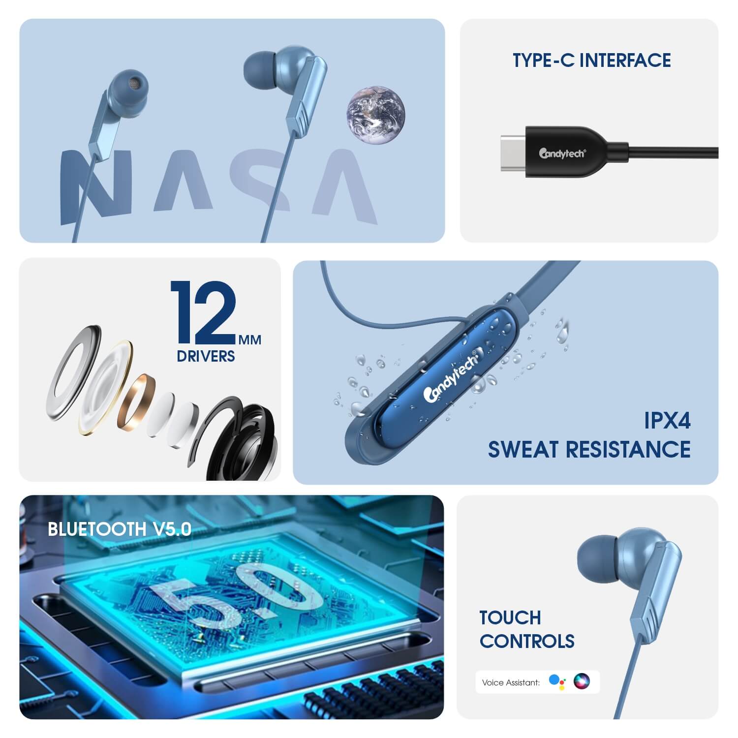 NASA Bluetooth Neckband with 75 Hrs Playtime