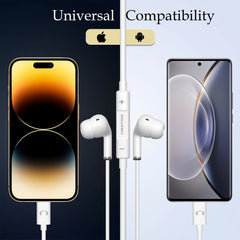 HF24 Type C Wired Earphones With Mic & Volume Controls