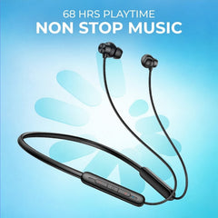 Candytech Bravo Pro, 68H Battery, Fast Charge, IPX7, Dual Pair,Low Latency,Magnetic Buds, in Ear Bluetooth Neckband, Wireless with Mic Earphones (Black)