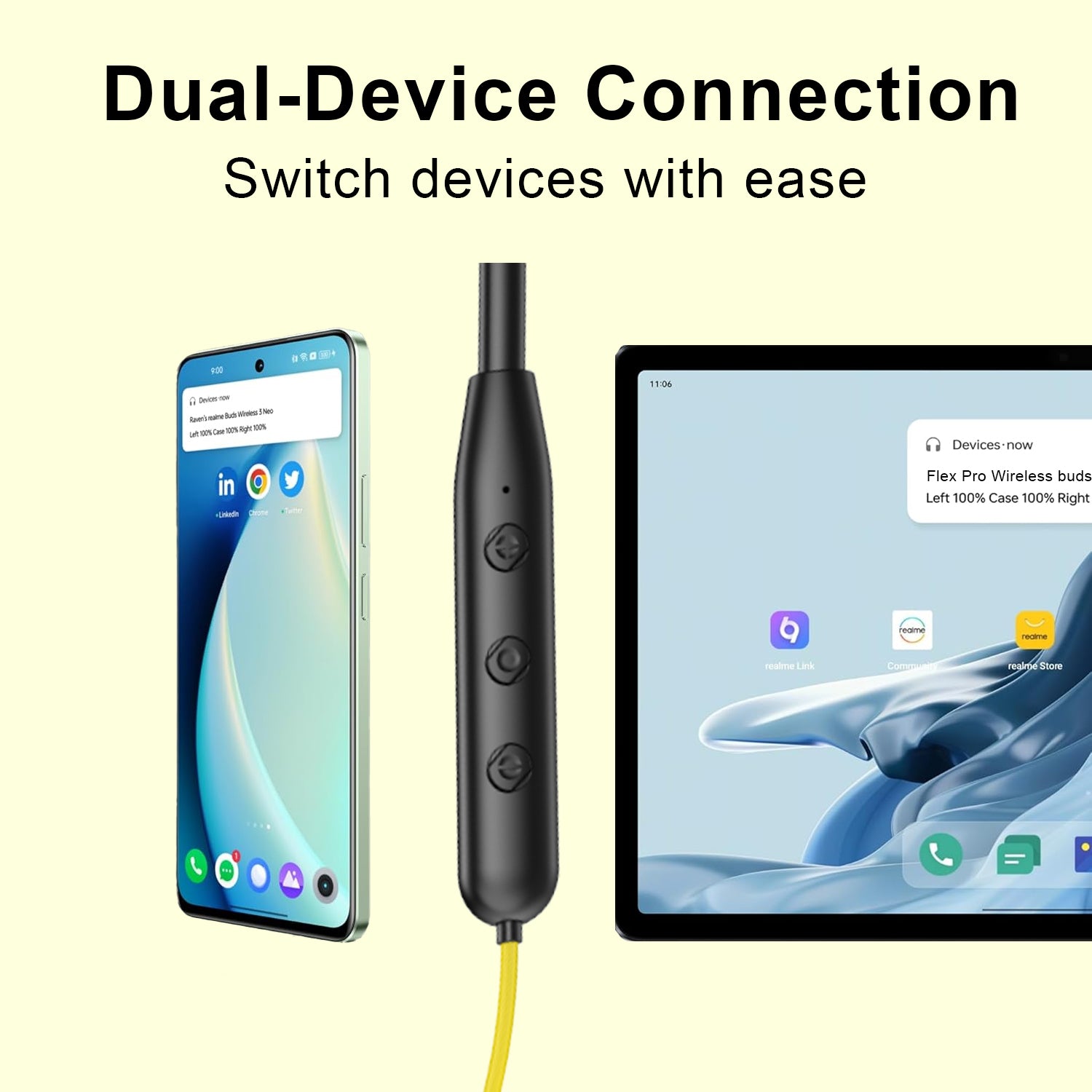 Candytech Flex Pro in Ear Bluetooth Neckband with Upto 30 Hours Playtime, ASAP Charge, Signature Sound, Dual Pairing & IPX5 with Mic (Active Black)