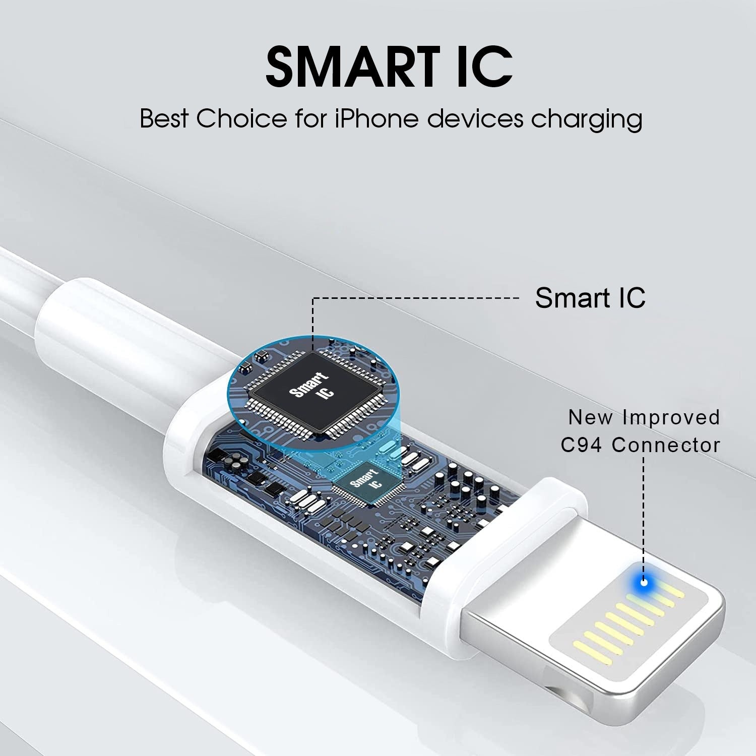 S-26 Usb to Lightening Port 15W cable (white)